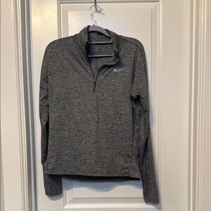 Nike Heathered Gray Half-Zip Top